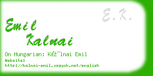emil kalnai business card